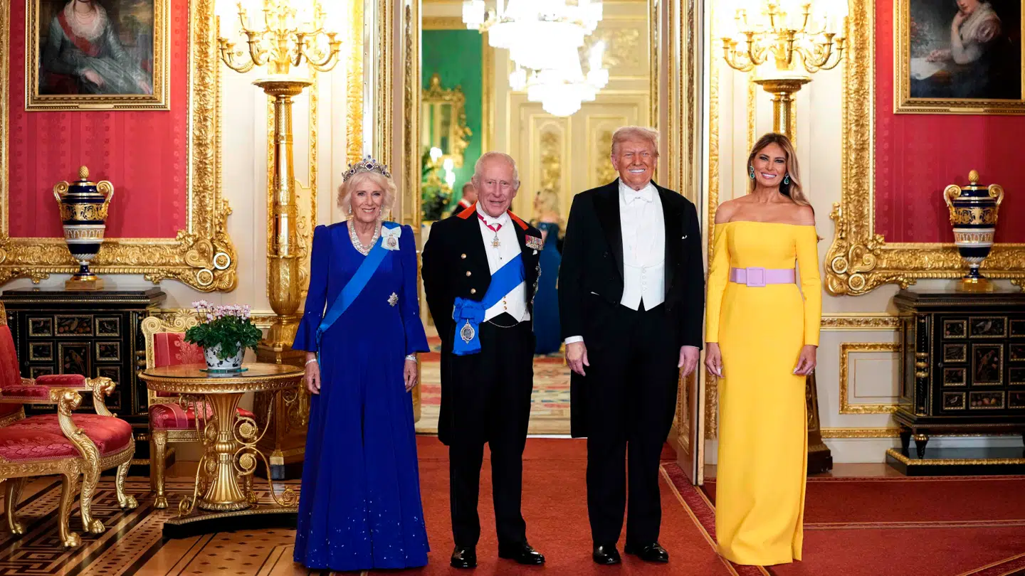 Trump og det britiske kongepar.