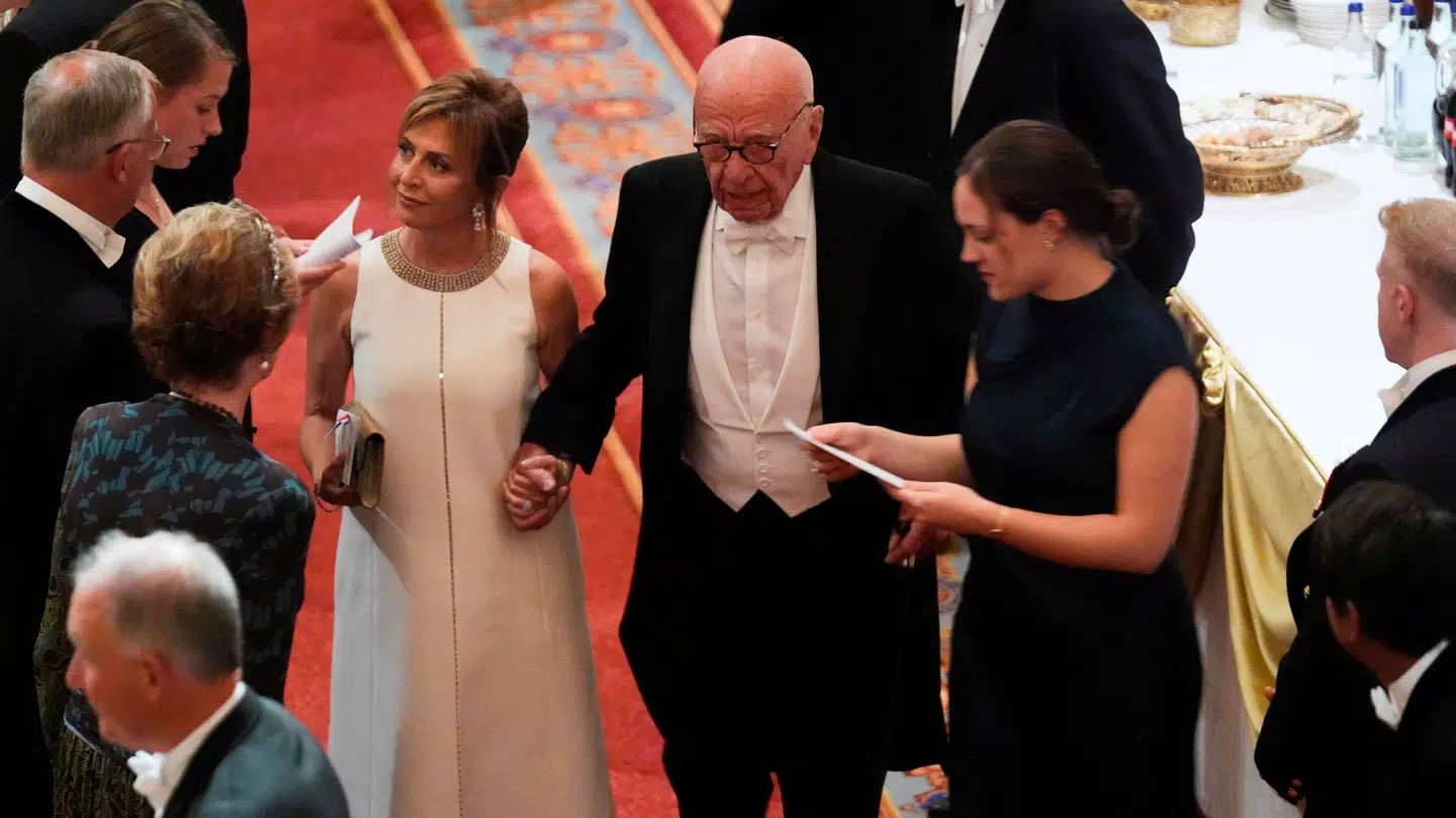 Murdoch deltog med sin partner Elena Zhukovai statsbanketten onsdag aften.