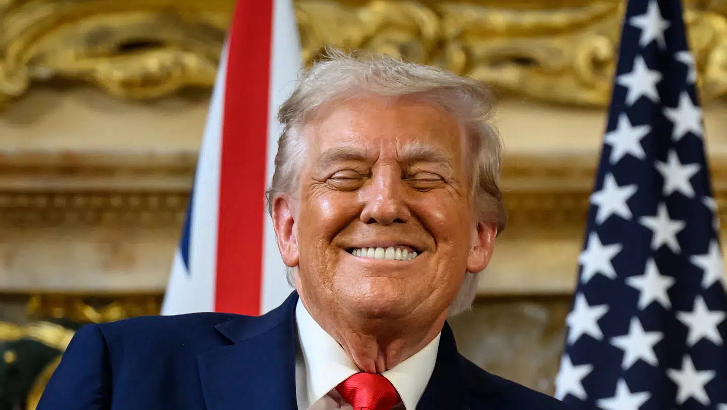 USAs præsident fotograferet under torsdagens pressemøde i Aylesbury, der afsluttede hans statsbesøg i Storbritannien.