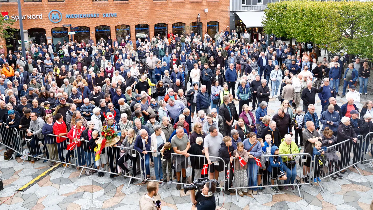Jonas Vingegaard fejres i anledning af hans sejr i Vuelta a Espana ved et arrangement i Skive fredag den 19. september 2025.
