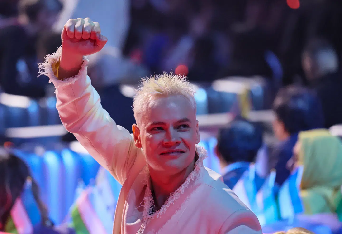 Den russiske deltager, Shaman, ses her under showet lørdag aften.