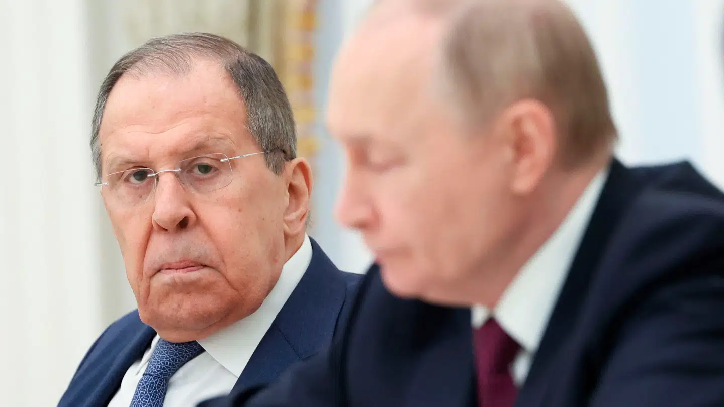 Den russiske udenrigsminister, Sergej Lavrov, og den russiske præsident, Vladimir Putin, ses her sammen i juni i Moskva.