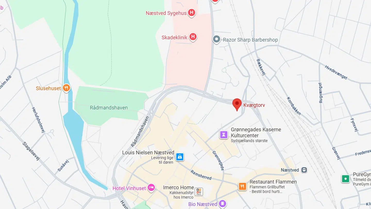 Det var på Kvægtorvet i Næstved, at dramaet udspillede sig lørdag.