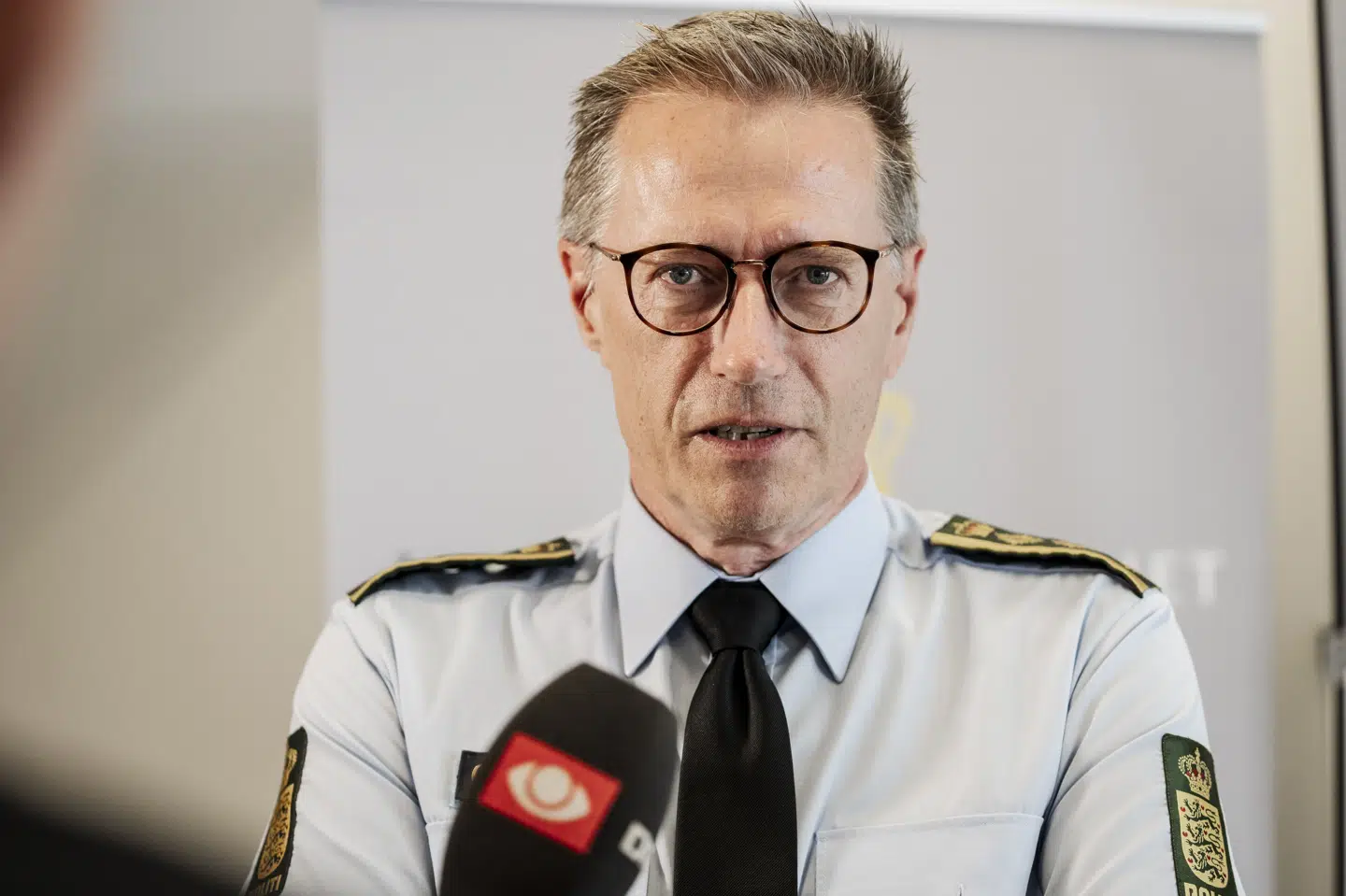Rigspolitichef Thorkild Fogde holdt natten til torsdag en pressebriefing i København, efter at der blev registreret droner i Aalborg Lufthavn. (Arkivfoto).