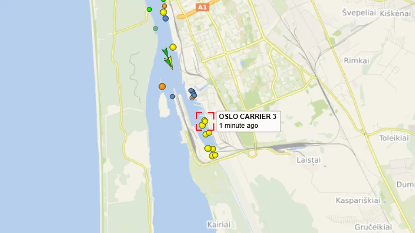 'Oslo Carrier 3' ligger nu til kajs i Litauen.