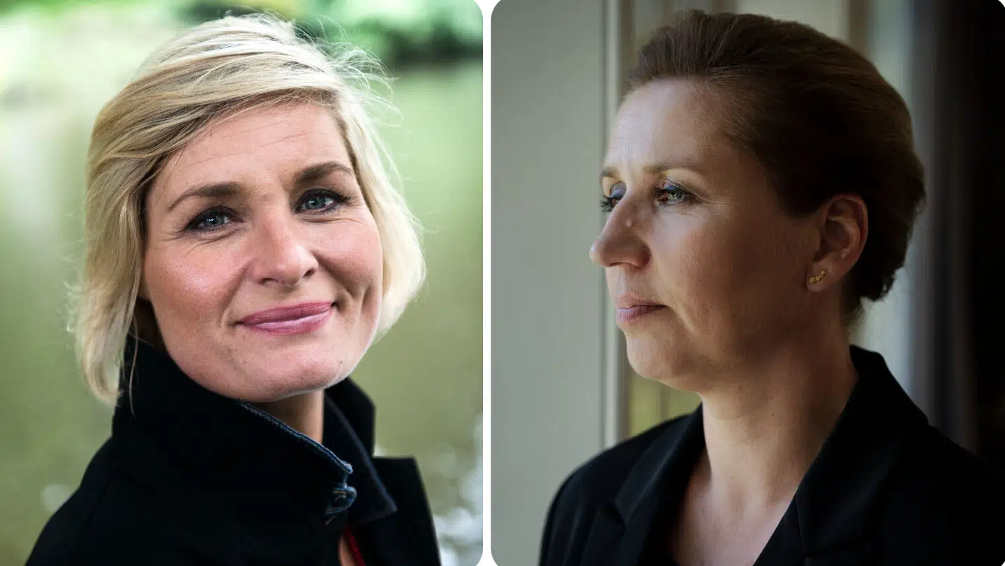 Konditor Katrine Foged-Thomsen og statsminister Mette Frederiksen mødtes i 'Den store juniorbagedyst', hvor afsnittet fik meget kritik for at have den socialdemokratiske leder med. Fotos: Ritzau Scanpix