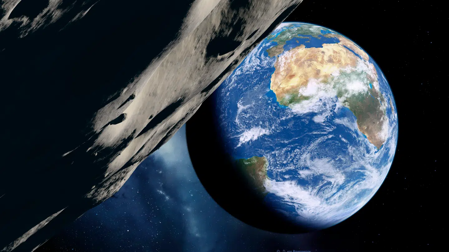 Susende asteroide kan i 2032 risikere at ramme månen og skabe endnu større mængder rumskrot omkring Jorden. Foto: AP/POLFOTO