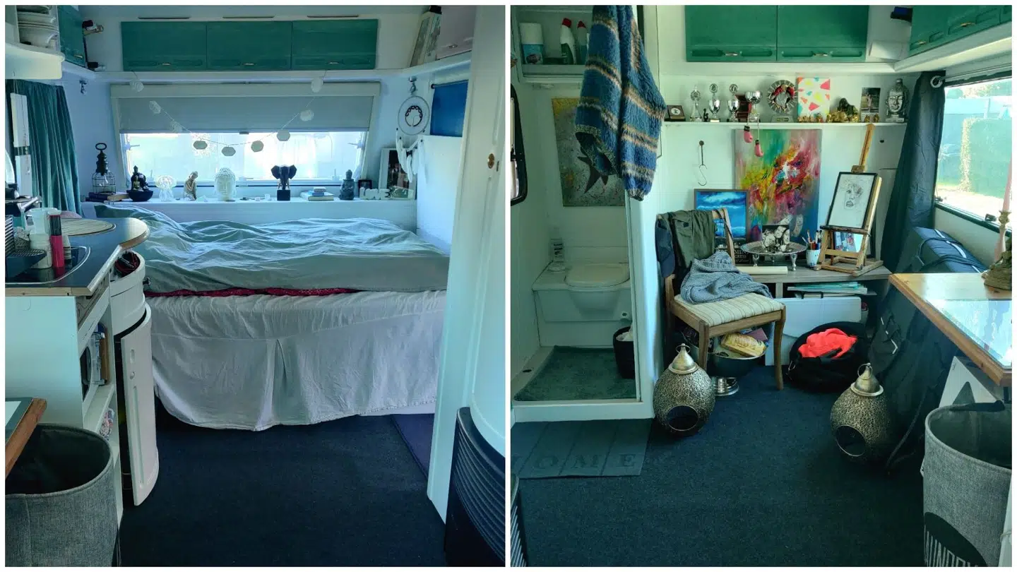 Luna Vikke og hendes søn er tvunget til at bo i 15 m2 stor campingvogn.