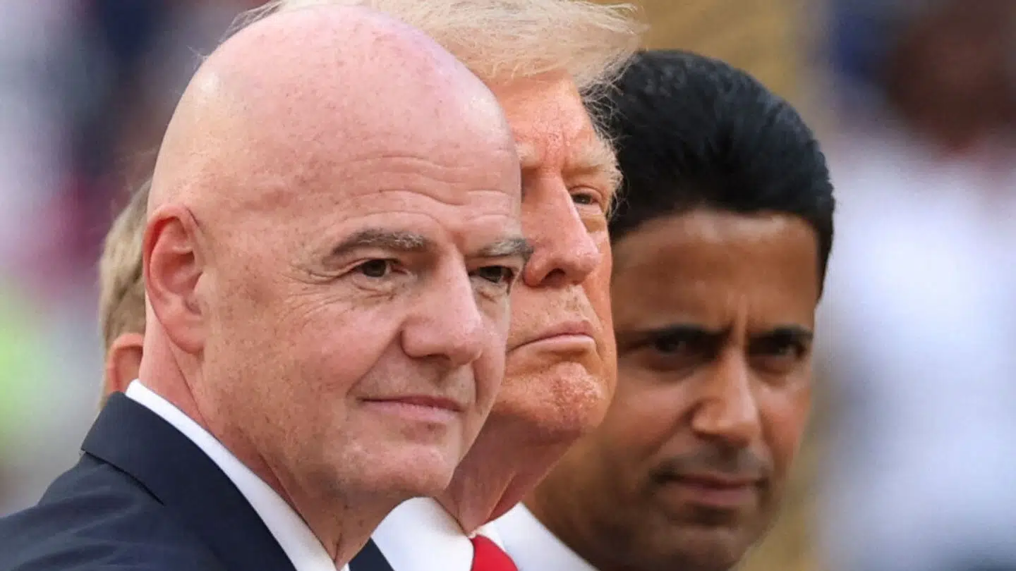 De tre stærke kræfter Gianni Infantino, Donald Trump og Nasser Al-Khelaifi lægger arm nu.
