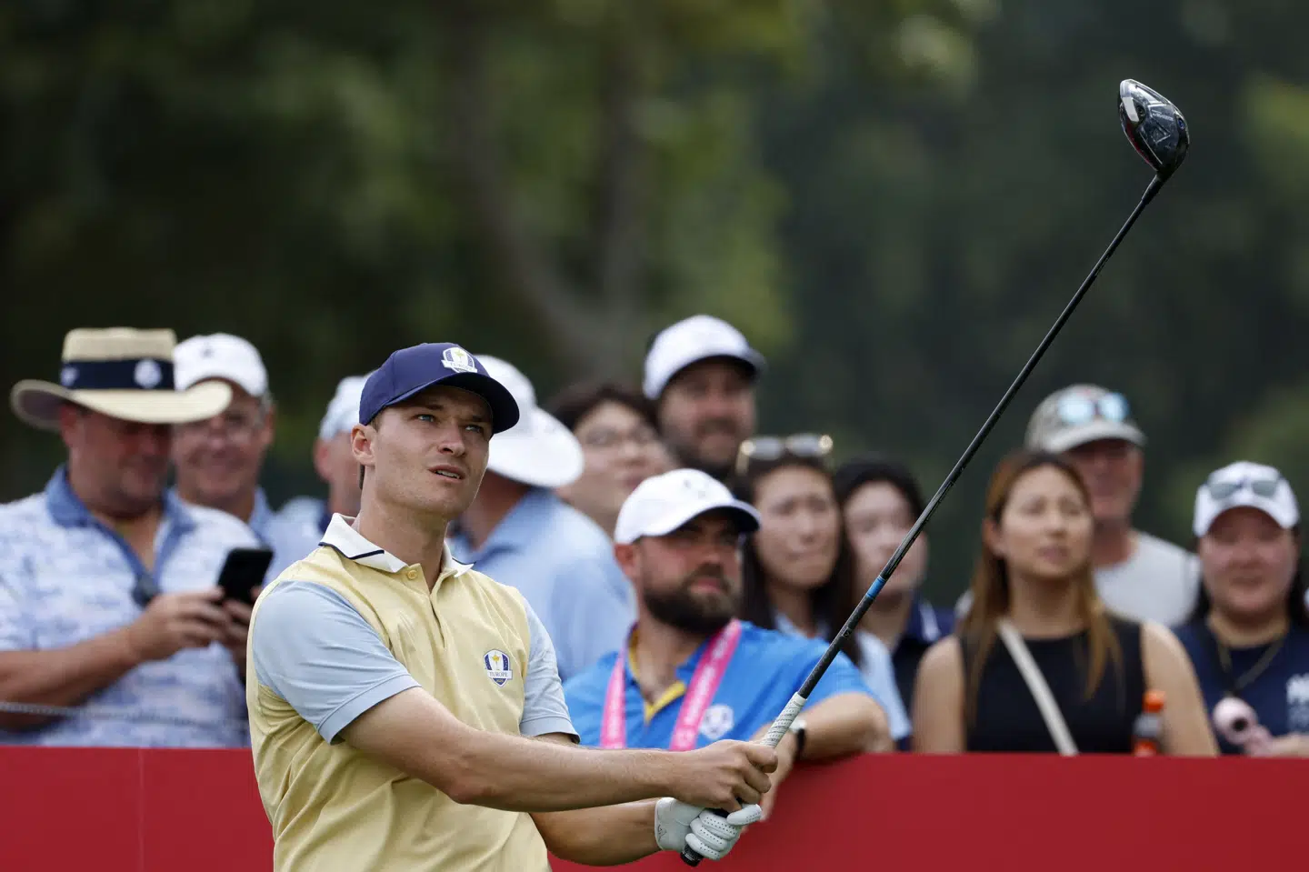 Rasmus Højgaard danner makkerpar sammen med svenske Ludvig Åberg ved fredagens dyst i Ryder Cup. (Arkivfoto).