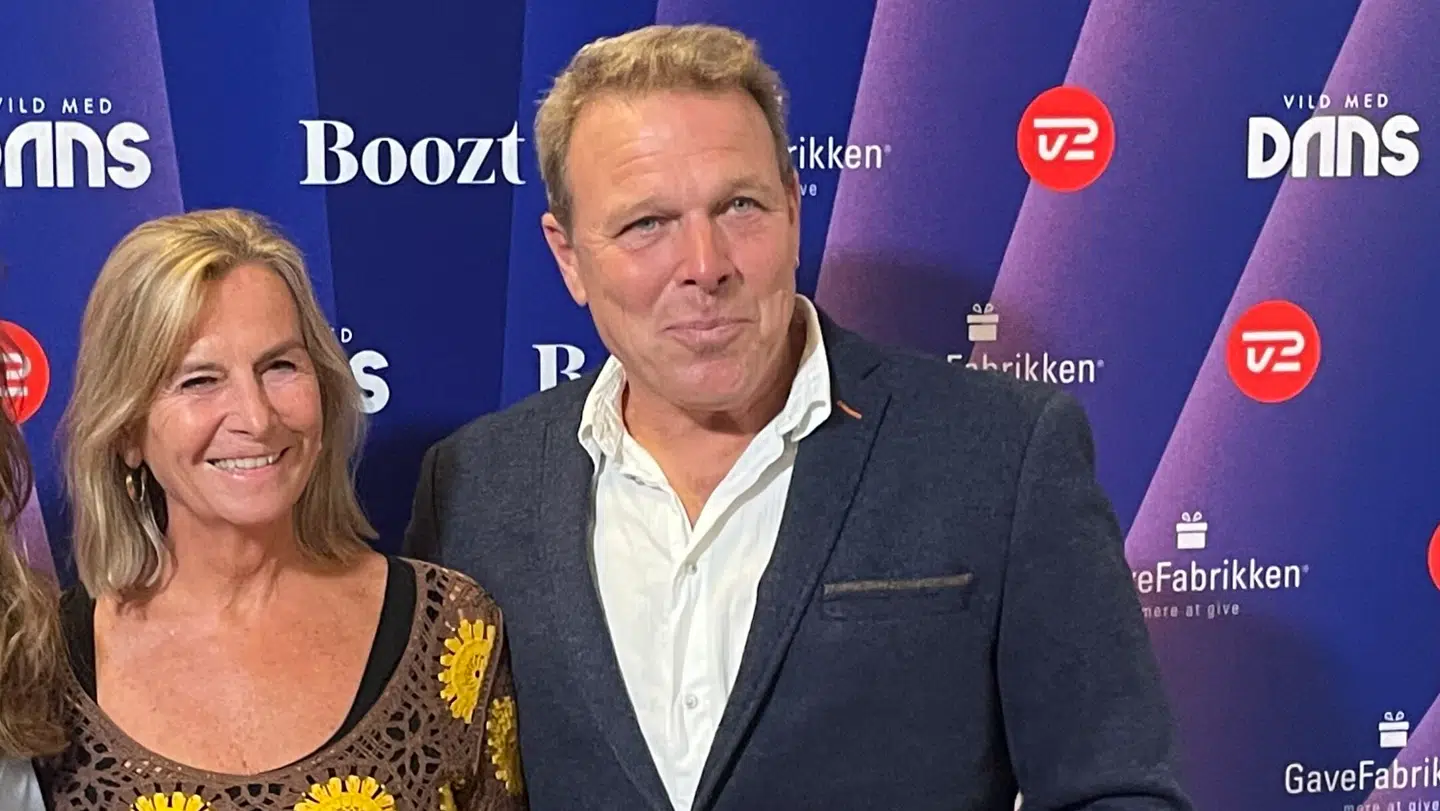 Marian Midé og Mikkel Beha på den røde løber forud for 'Vild med dans'-premieren.