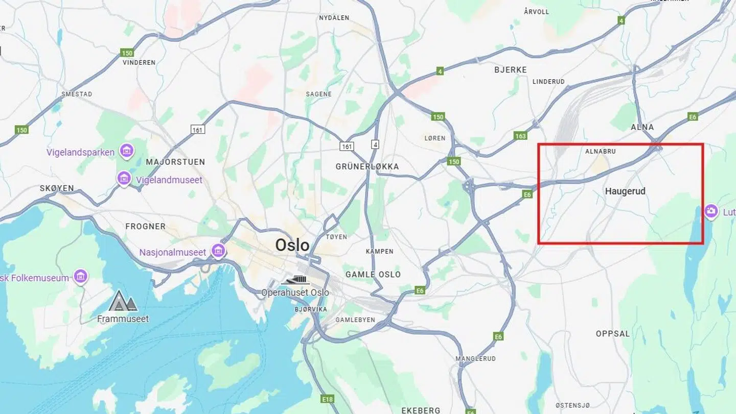 Knivstikkeriet fandt sted i byen Haugerud nær Oslo.