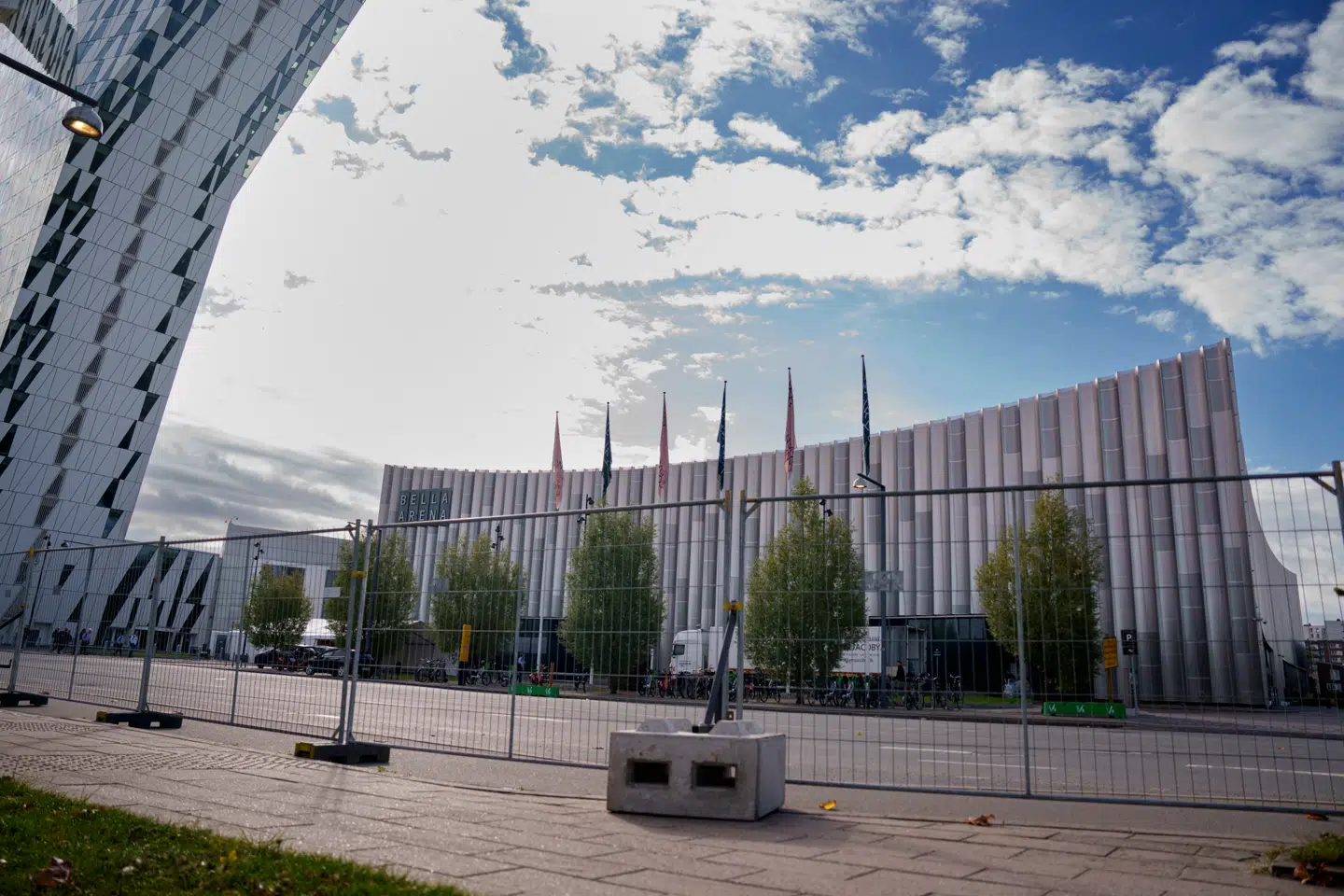 Her ses afspærring ved Bella Center på Amager.