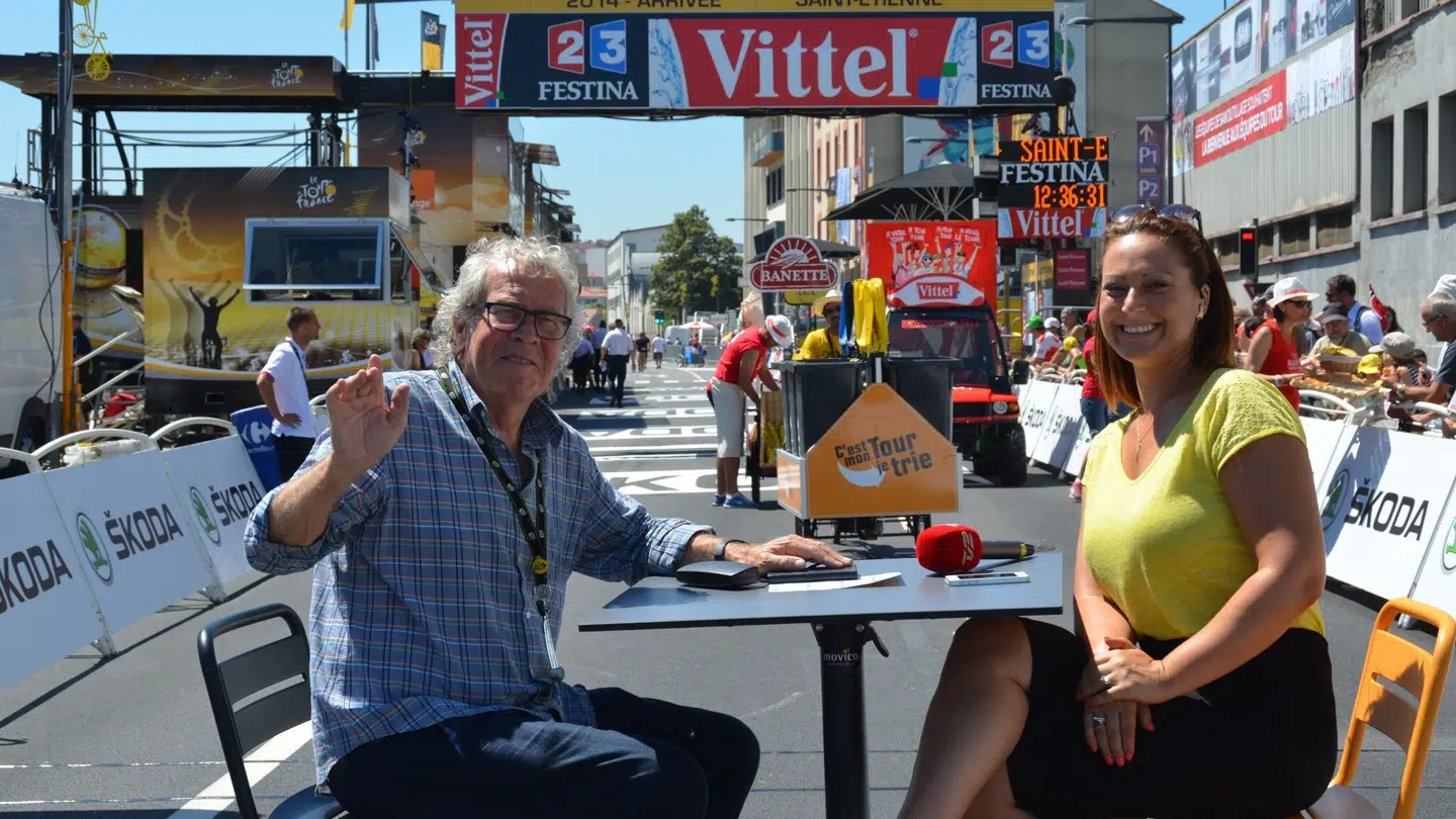 Stéphanie Surrugue og Jøren Leth under Tour de France i 2014.