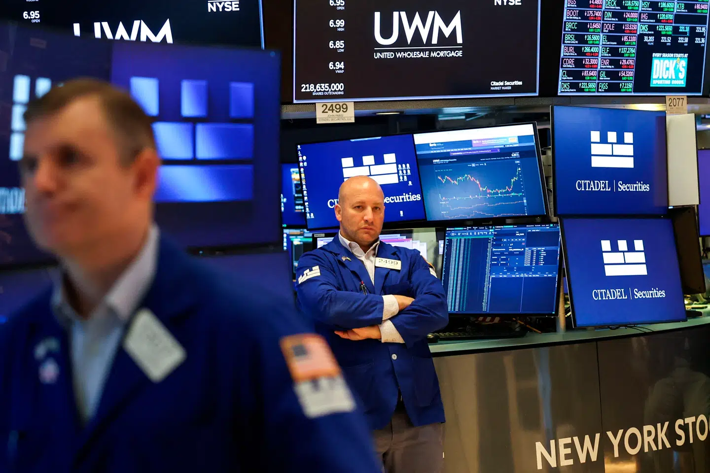 Der er ikke udsigt til gevinster for børsmæglerne på handelsgulvet i New York, når den amerikanske børshandel skydes i gang 15.30.