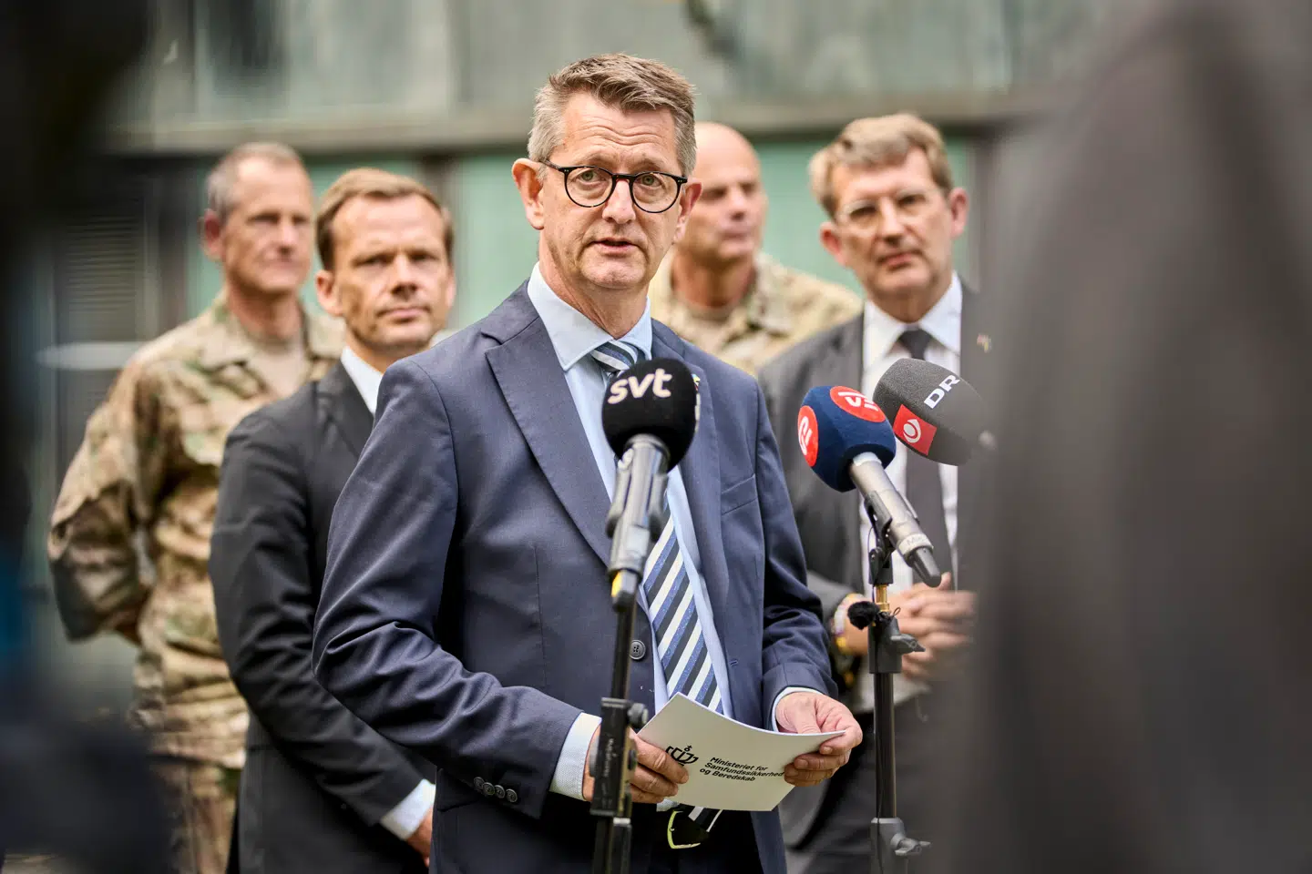 Torsten Schack Pedersen (V) talte ved mandagens doorstep om situationen vedrørende det danske luftrum.