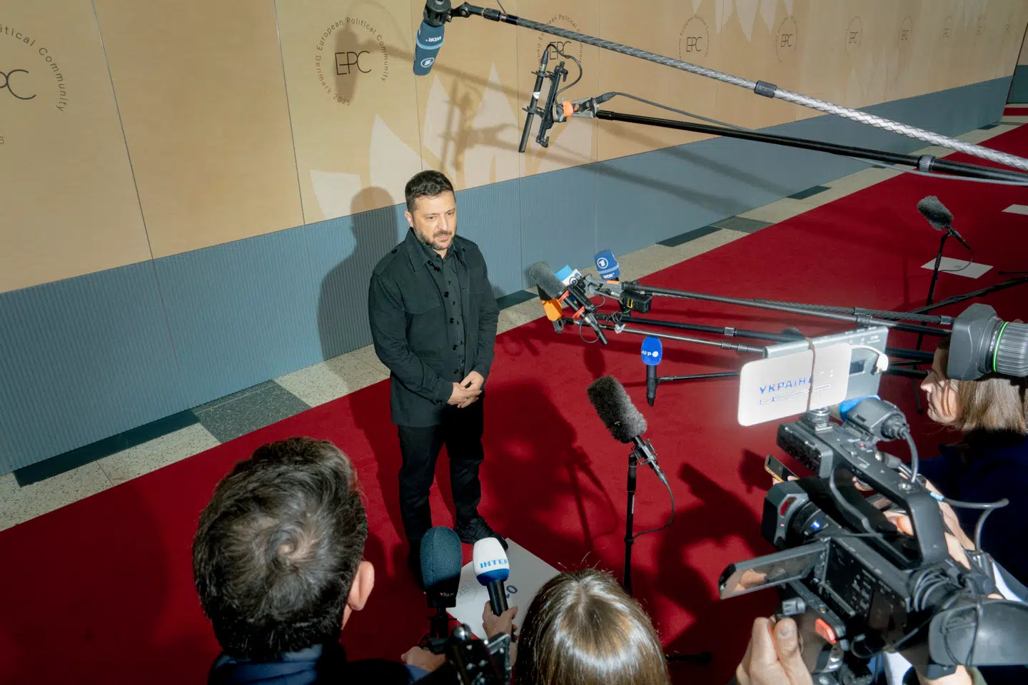 Den ukrainske præsident, Volodymyr Zelenskyj, mødte pressen i Bella Centeret.