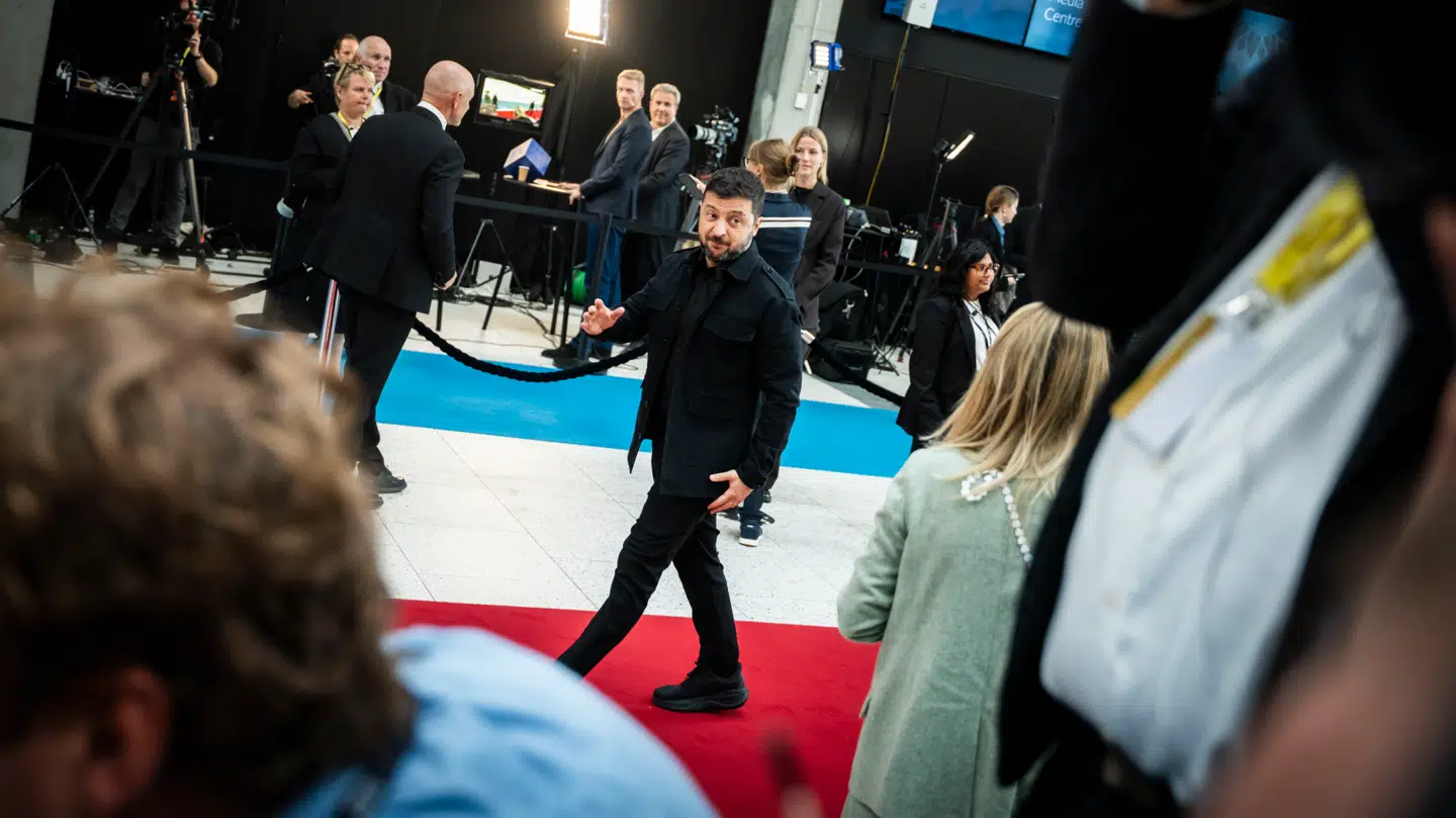 Ukraines præsident, Volodymyr Zelenskyj, ankom torsdag morgen til Bella Center på Amager.