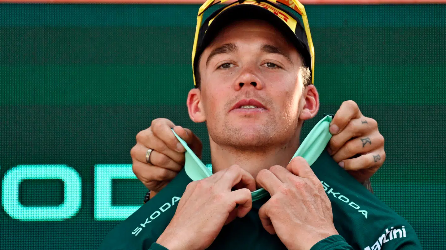 Mads Pedersen ses her under Vueltaen i august, hvor han vandet den grønne pointtrøje.