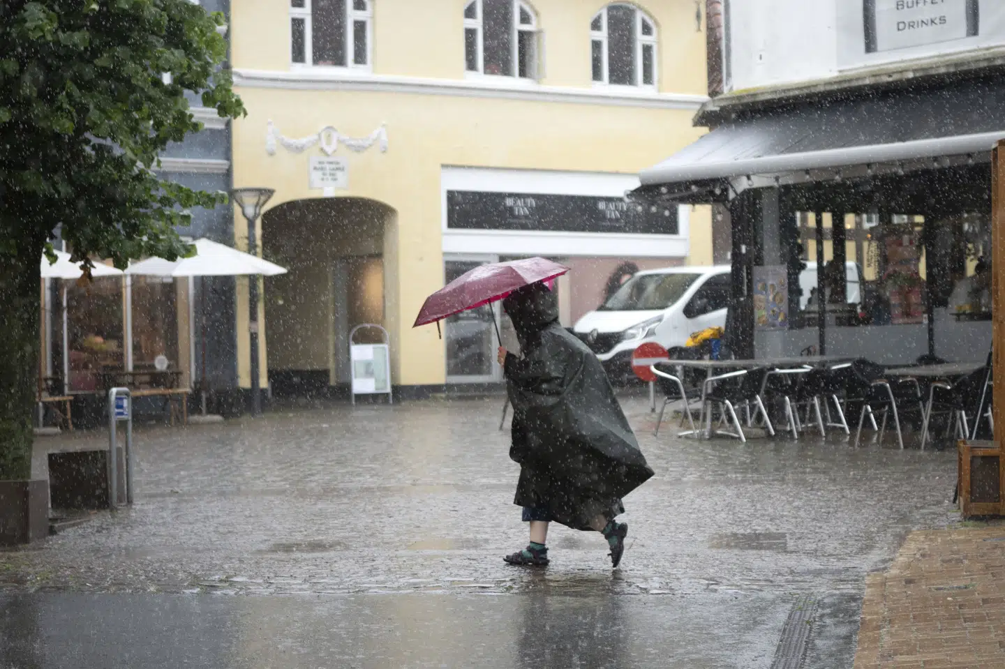 Der er varslet kraftig regn i hele landet. Det kan også ramme Rudkøbing på Langeland, hvor der var flere kraftige byger i juli. (Arkivfoto).