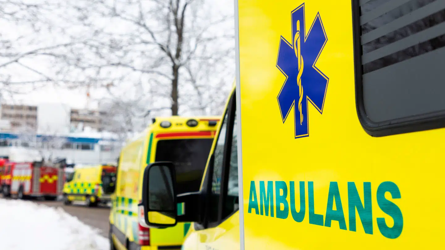 Ambulances during a drill.
