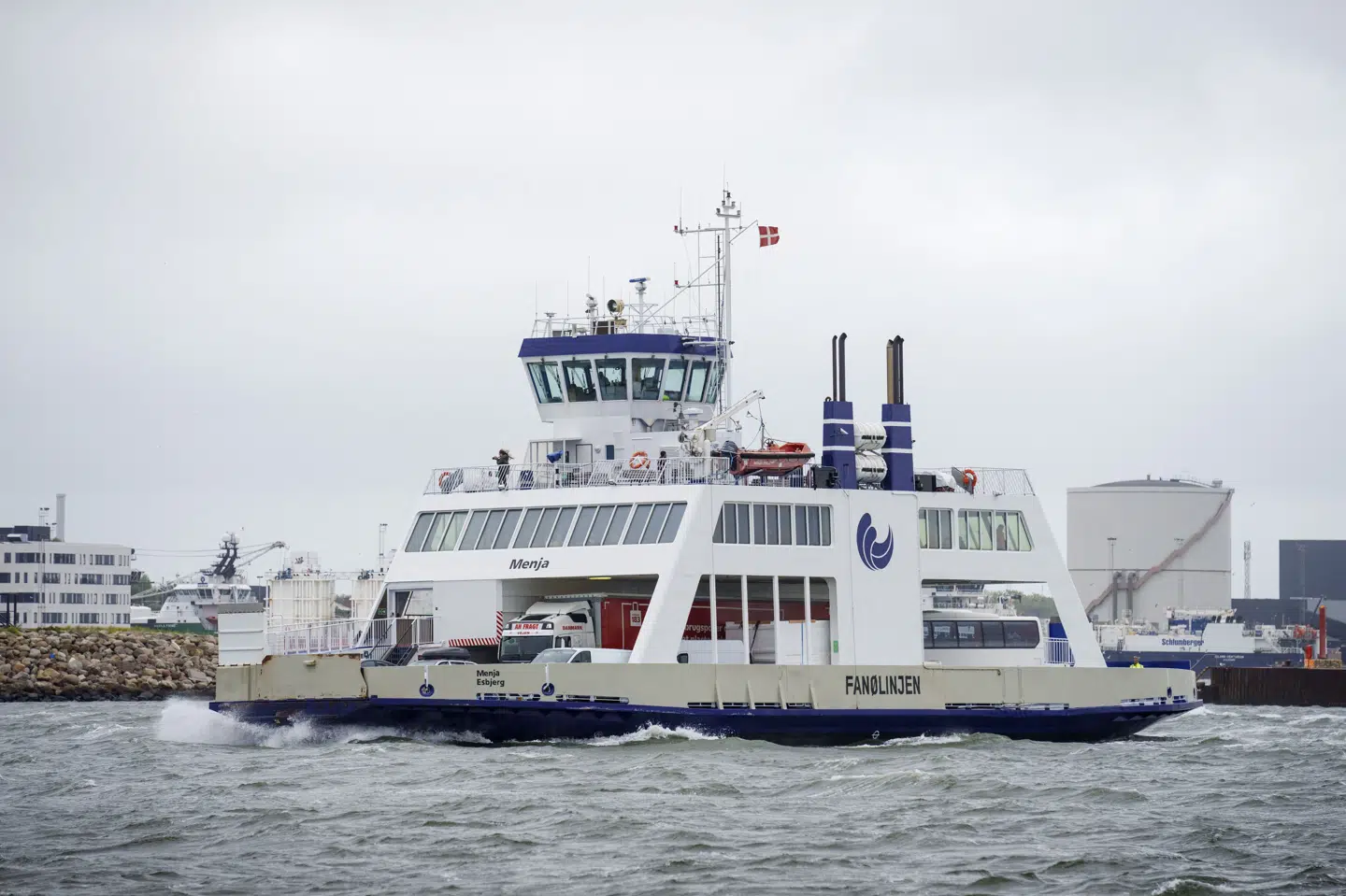 Fanøfærgen, der søndag var helt indstillet, sejler mellem Esbjerg og Nordby på Fanø. (Arkivfoto).