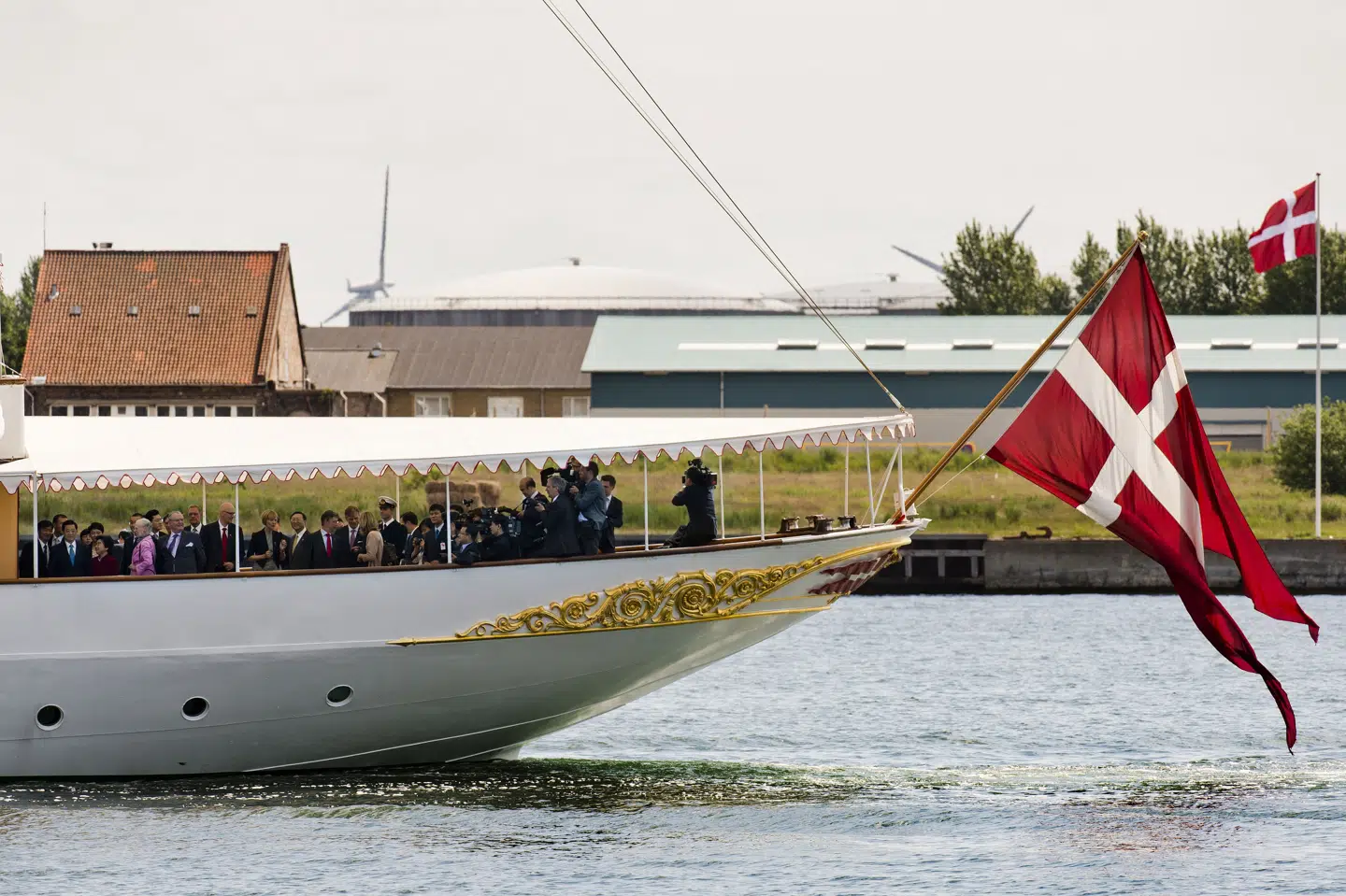 Den kinesiske præsident Hu Jintao kom ud at sejle på kongeskibet, da han gæstede Danmark i 2012. I kulissen krænkede politiet borgernes ytringsfrihed. (Arkivfoto)