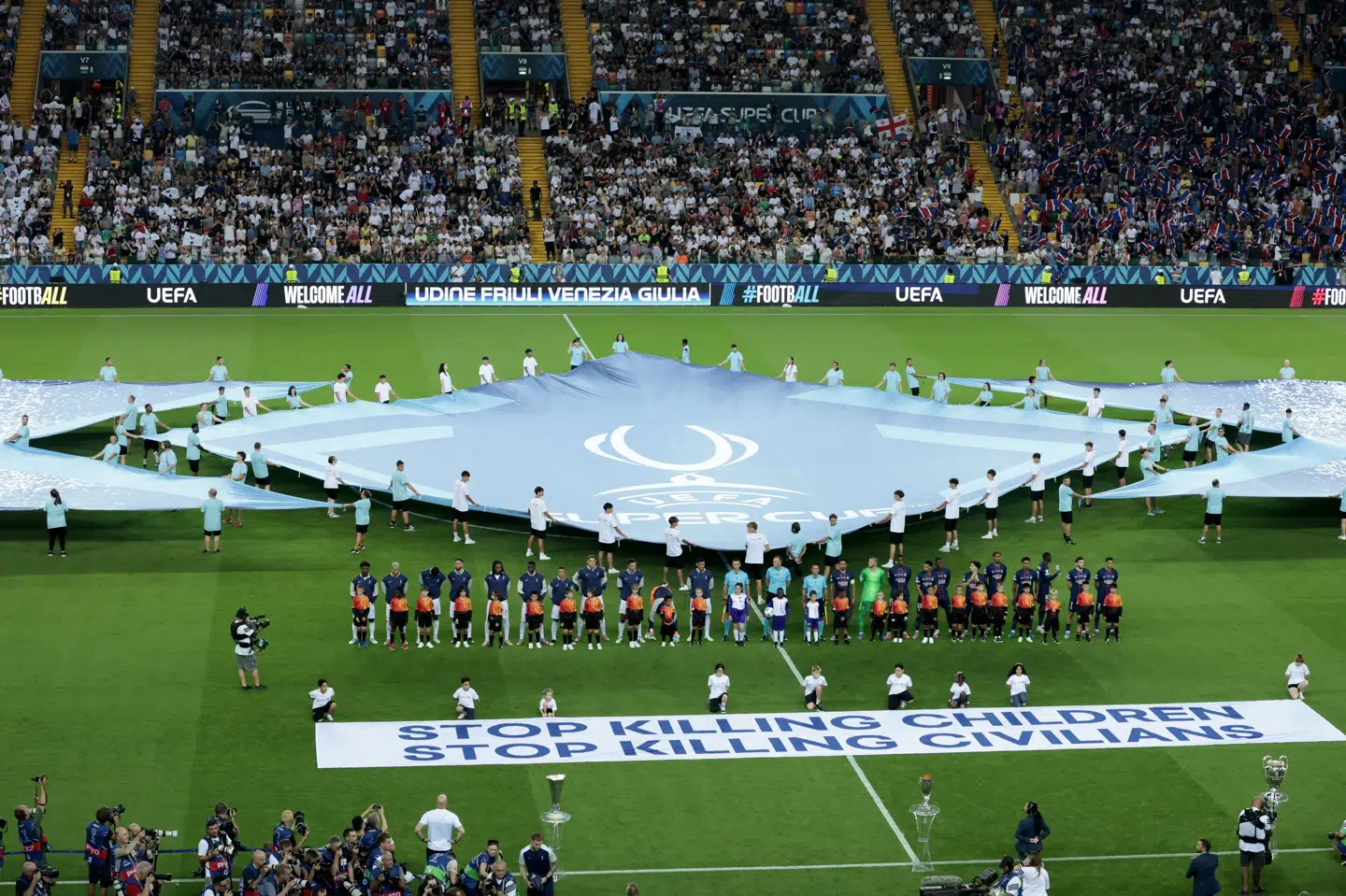 Stadio Friuli i Udine var tidligere på sæsonen været for den europæiske Super Cup, som Paris Saint-Germain vandt efter 2-2 og en straffesparkskonkurrence. (Arkivfoto).