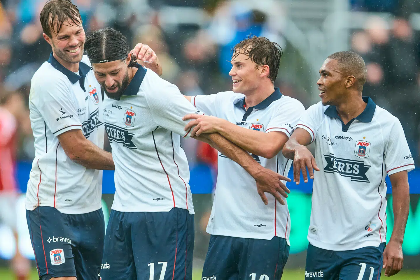 Her ses nogle af spillerne hos den århusianske fodboldklub.