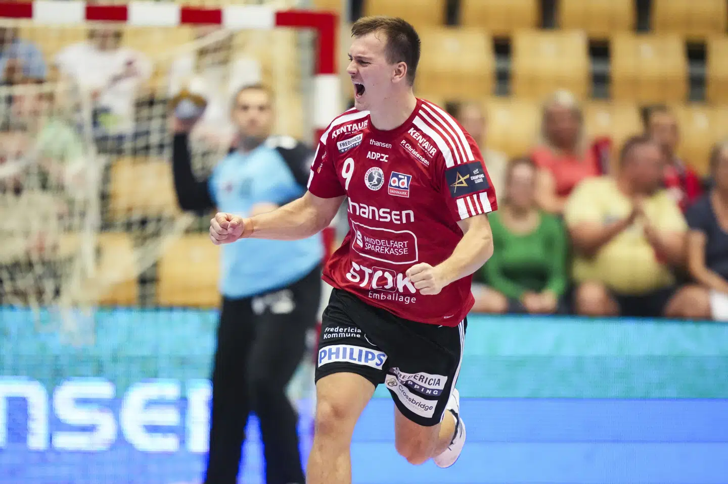 Martin Bisgaard var på pletten til allersidst, da Fredericia HK fik point efter en god fight mod TTH Holstebro. (Arkivfoto).