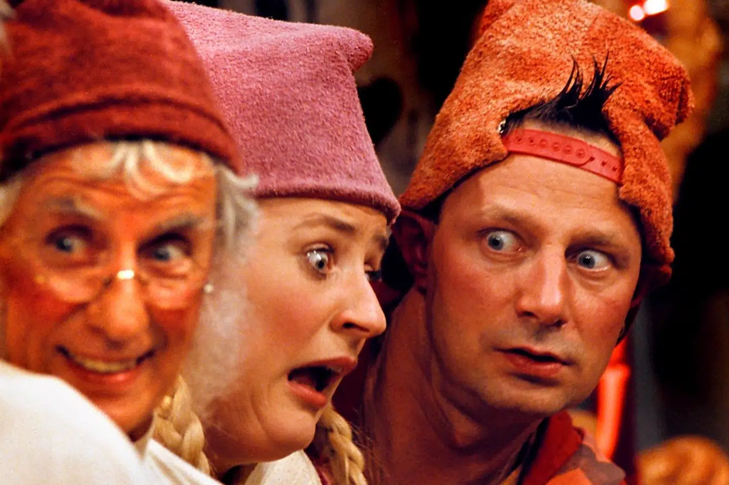 Paul Hüttel, Christiane Bjørg Nielsen og Jan Linnebjerg som Gyldengrød, Kandis og Pyrus. (Arkivfoto).