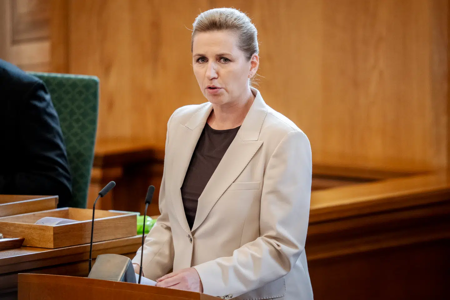 Statsminister Mette Frederiksen under sin åbningstale i Folketinget tirsdag.