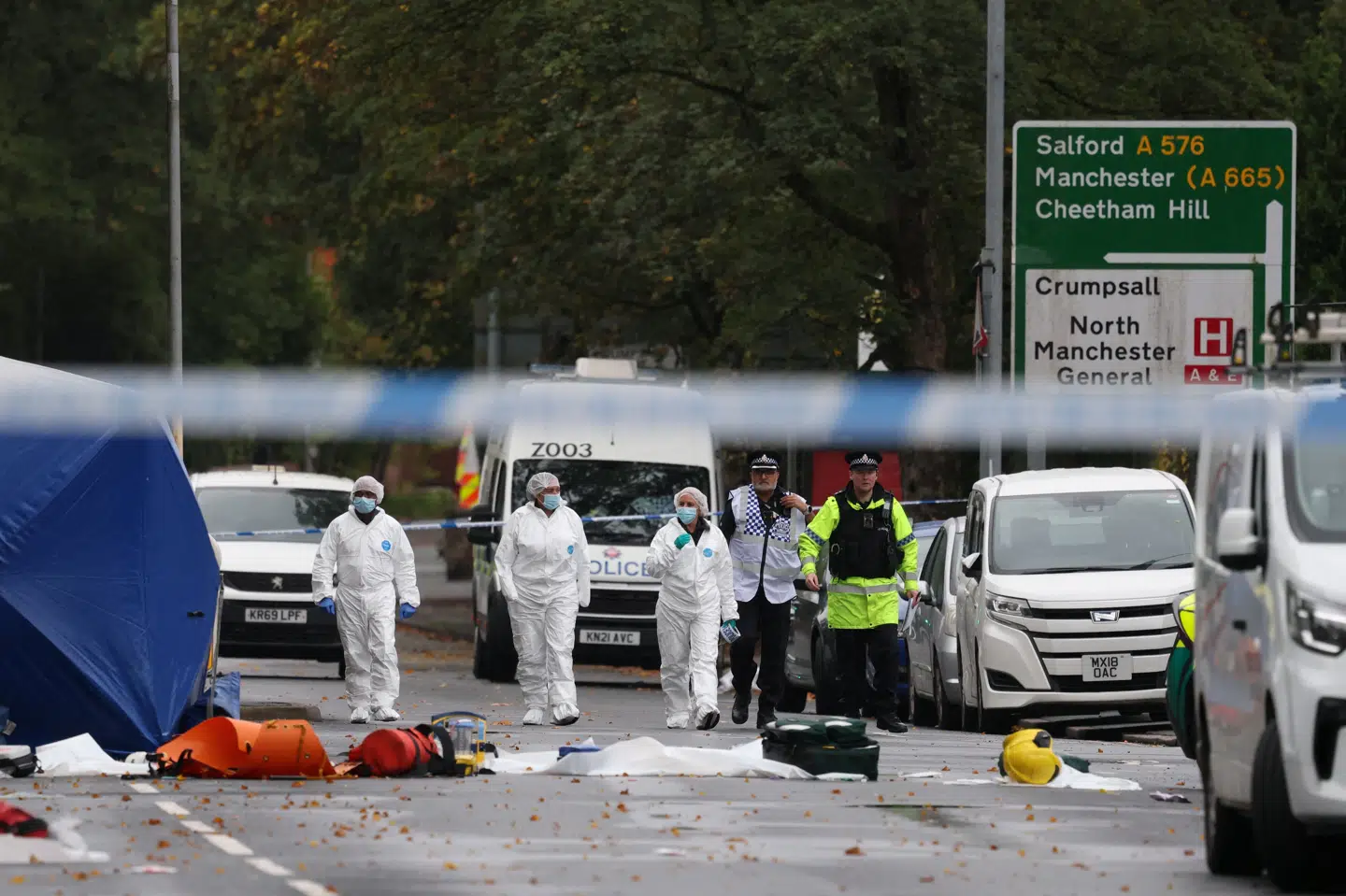 Efterforskningen var omfattende, efter en mand kørte ind i en gruppe mennesker uden for en synagoge i Manchester. To personer blev dræbt under angrebet, og gerningsmanden blev skudt og dræbt af politiet. (Arkivfoto).