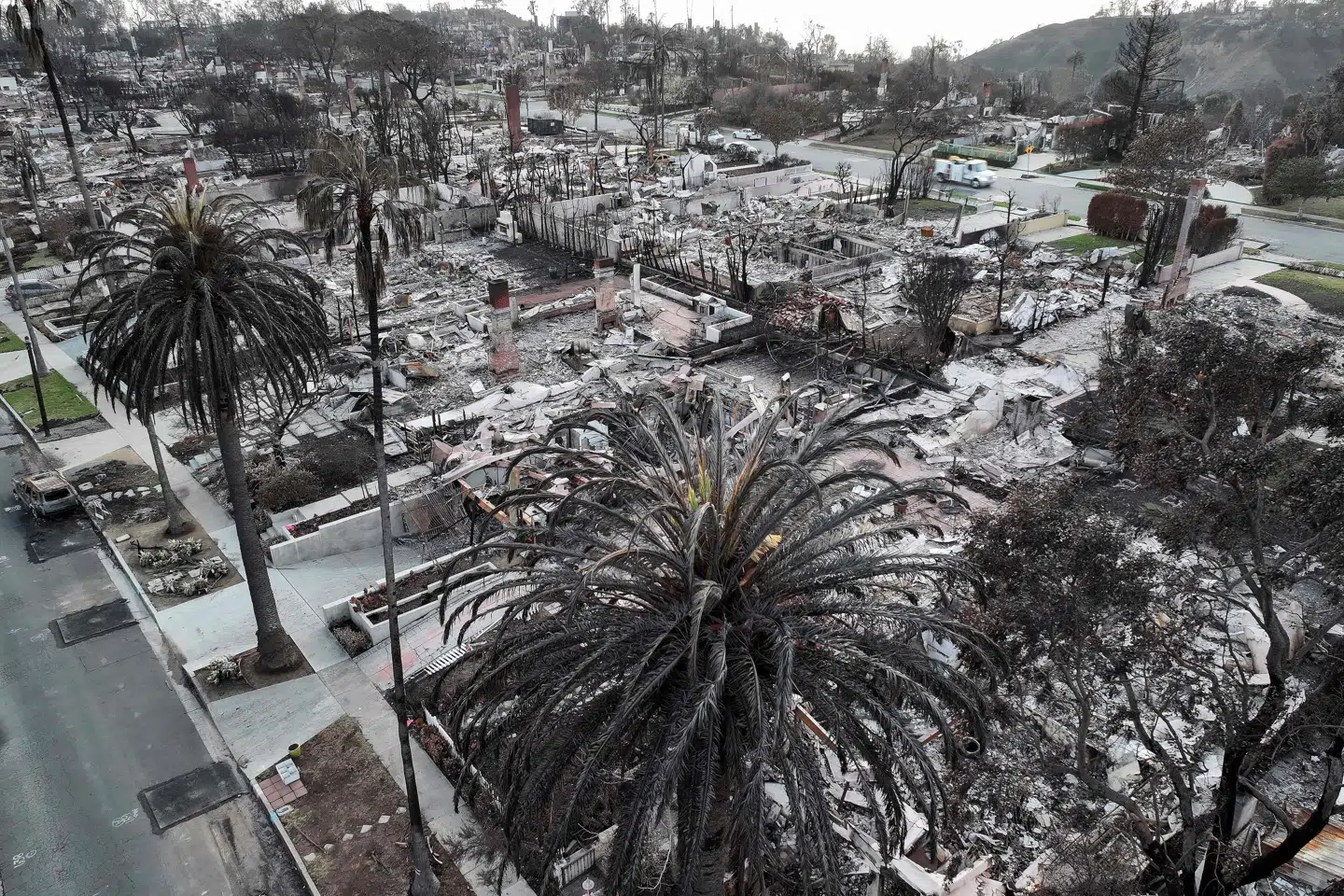 Tusindvis af huse brændte ned i Pacific Palisades under branden, som ifølge en kilde i politiet menes at være blevet forsætligt antændt. (Arkivfoto).