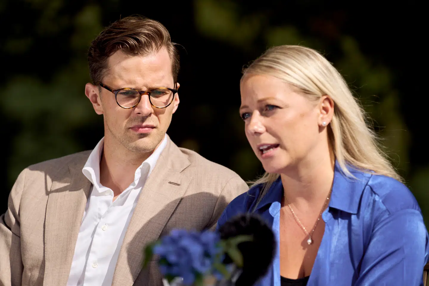 Sólbjørg Jakobsen fra Liberal Alliance er født i Tórshavn, bosiddende i Vestbjerg, Aalborg. Her ses hun sammen med partiformand Alex Vanopslagh. Foto: Thomas Traasdahl/Ritzau Scanpix