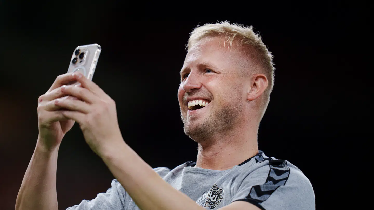 Kasper Schmeichel var vaks ved havelågen.