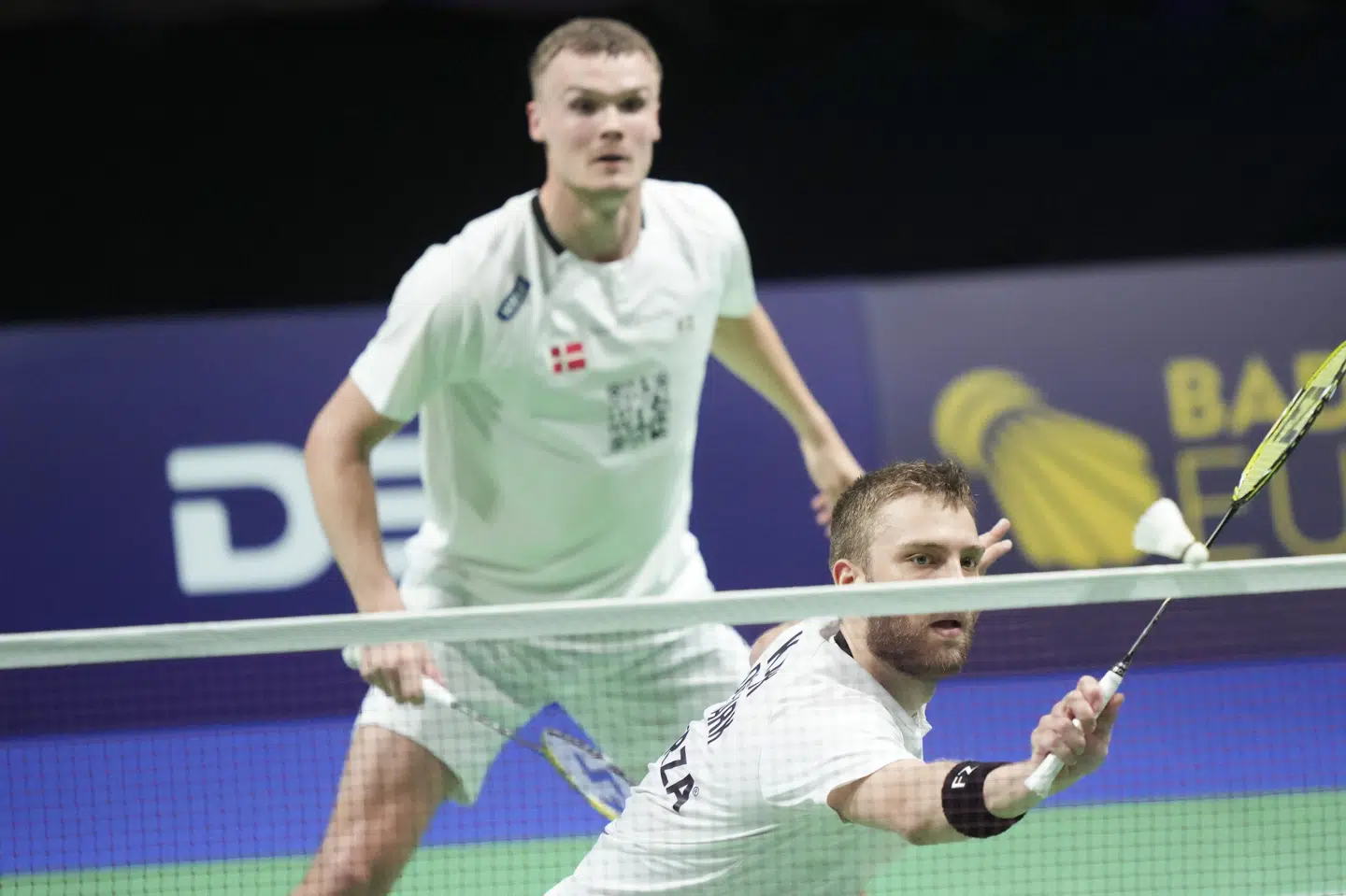 Frederik Søgaard (bagest) er færdig på det danske badmintonlandshold. (Arkivfoto).