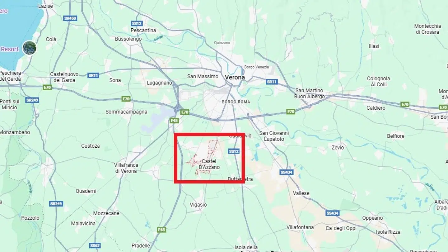 Eksplosionen fandt sted i Castel D'Azzano i Verona.