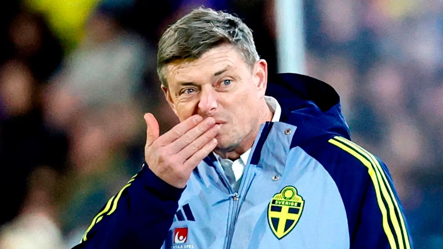 Jon Dahl Tomasson efter det, der blev hans sidste landskamp – mod Kosovo i Göteborg mandag aften.