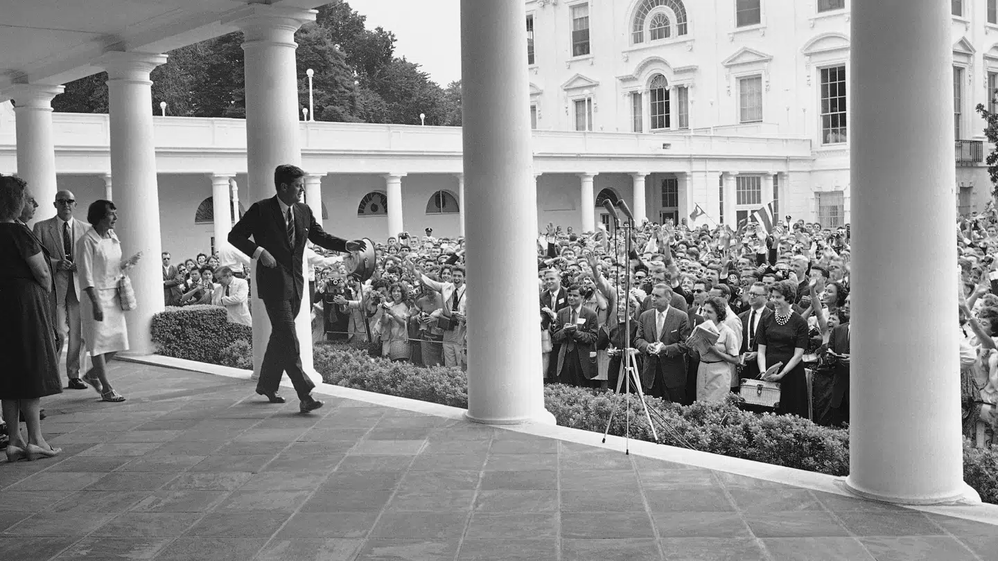 Præsident John F. Kennedy ved Rosenhaven i 1961.