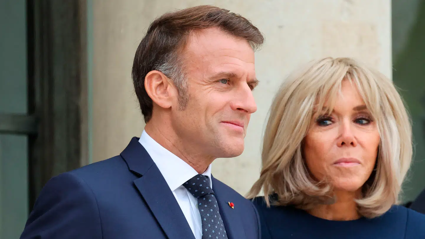 Emmanuel Macron og hustruen Brigitte.