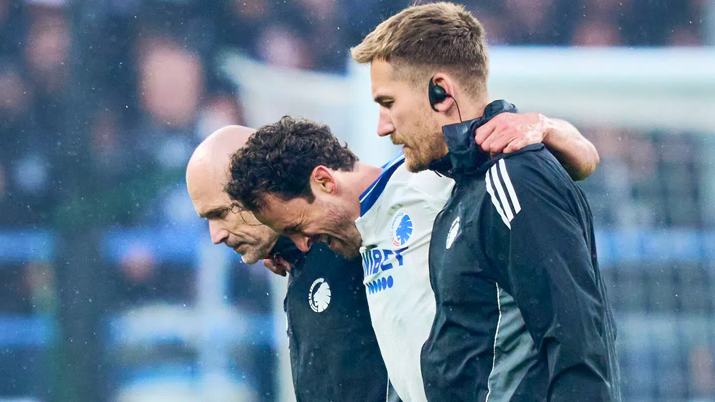 Thomas Delaney blev skadet under FCKs superligakamp mod Silkeborg i starten af oktober.