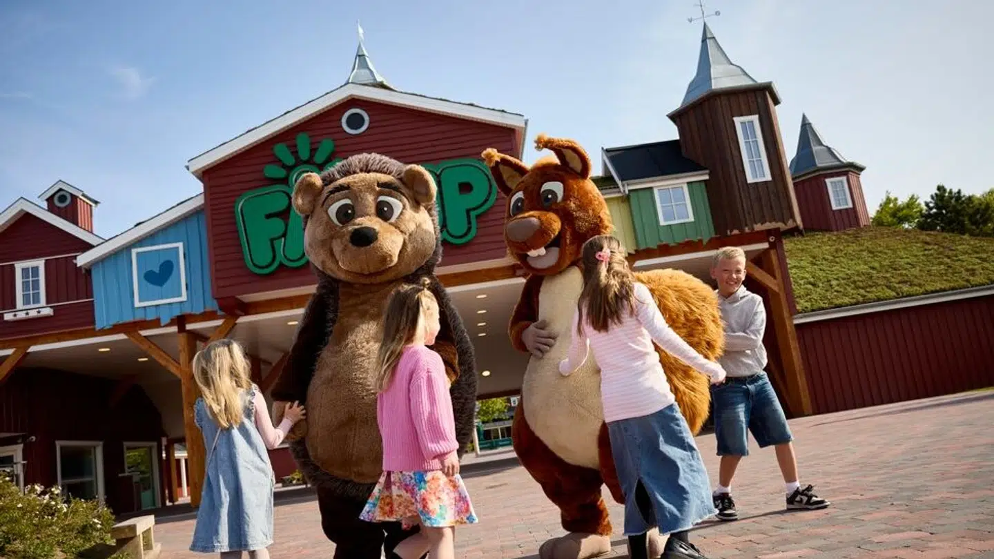 Fårup Sommerlands maskotter, Egern og Pindsvin, skal være med til at tiltrække besøgende til sommerlandet.