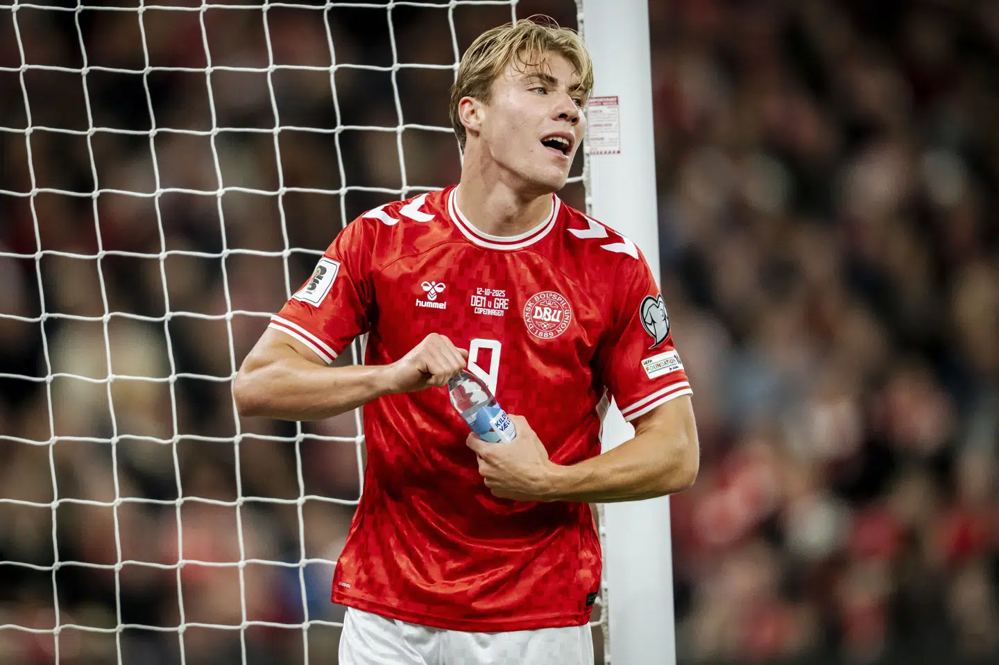 Rasmus Højlund scorede i alt tre mål i Danmarks kampe mod Belarus og Grækenland. (Arkivfoto).