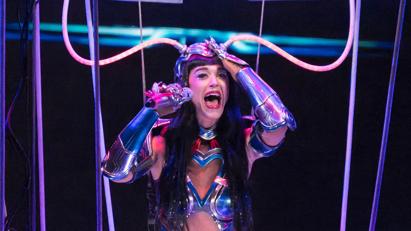 Den amerikanske sangerinde Katy Perry på scenen i Royal Arena søndag den 19. oktober 2025. (Foto: Torben Christensen/Scanpix 2025)