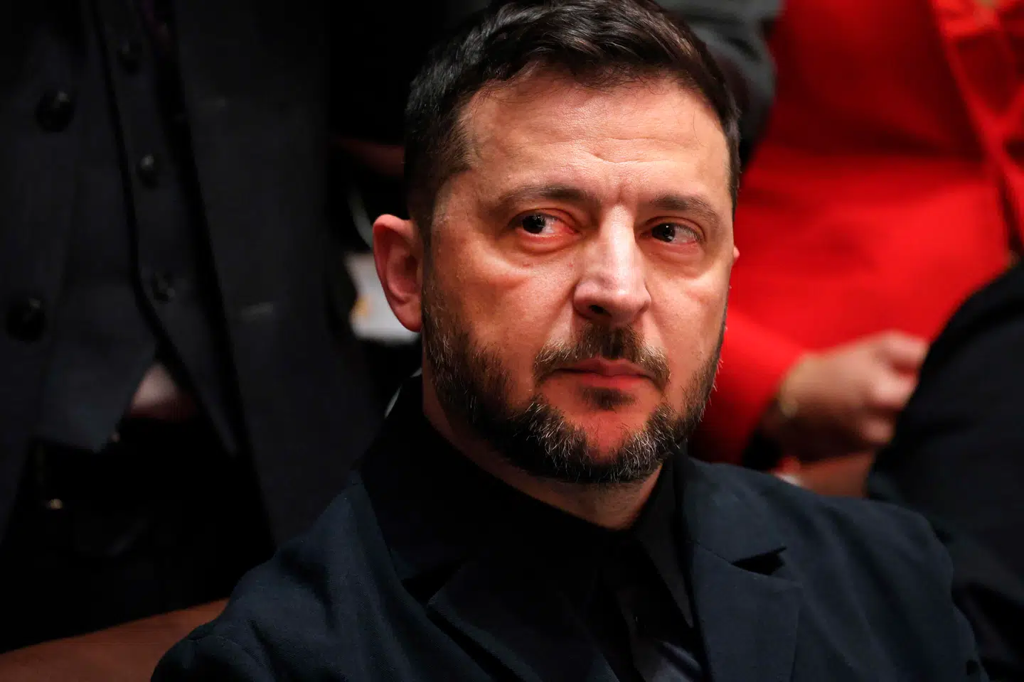 Volodymyr Zelenskyj fotograferet under et møde i Det Hvide Hus i fredags.
