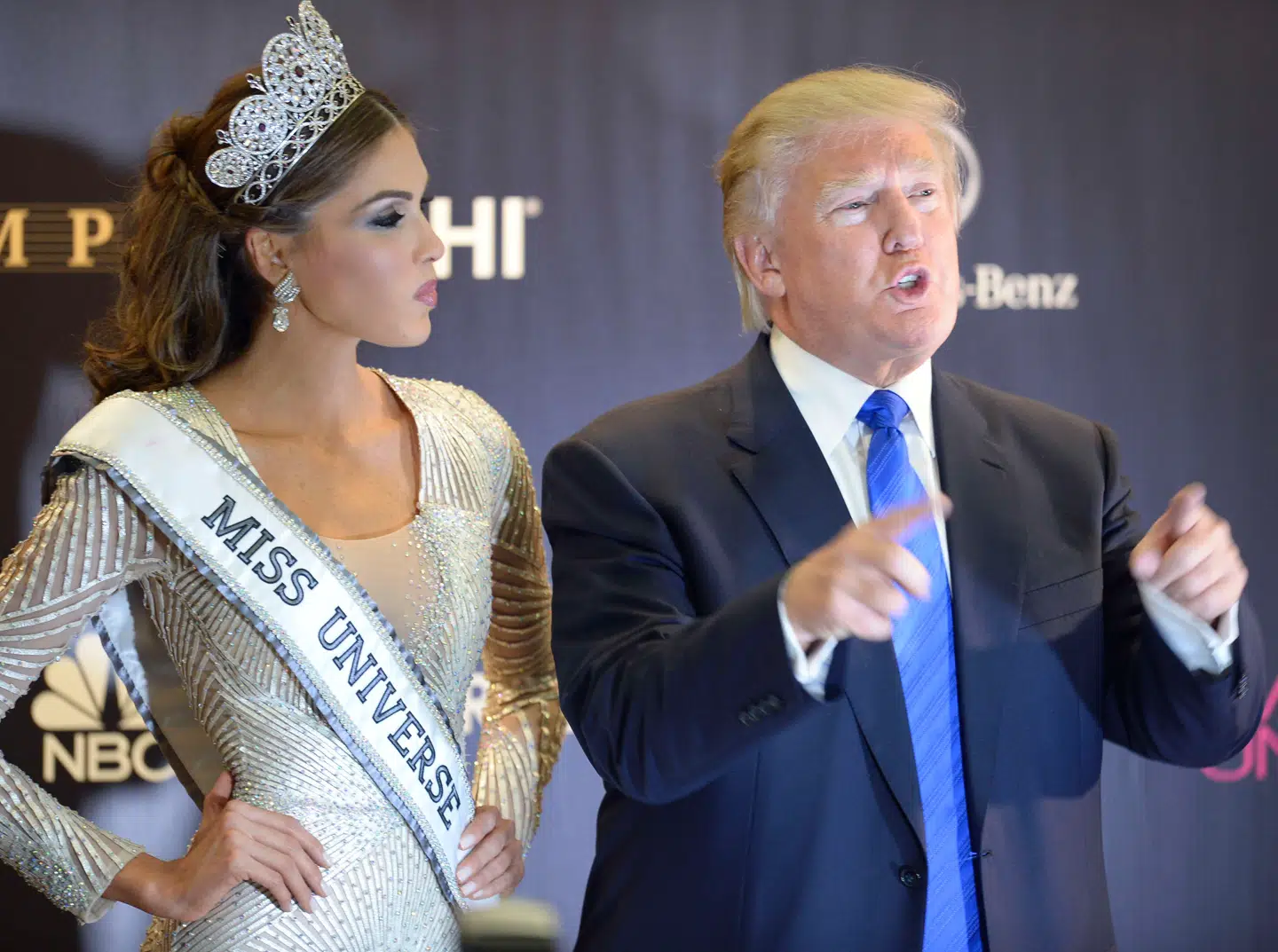 I 2013 lagde Donald Trump som ejer Miss Universe-konkurrencen i Rusland. Her er det sammen med den venezuelanske vinder Gabriela Isler.
