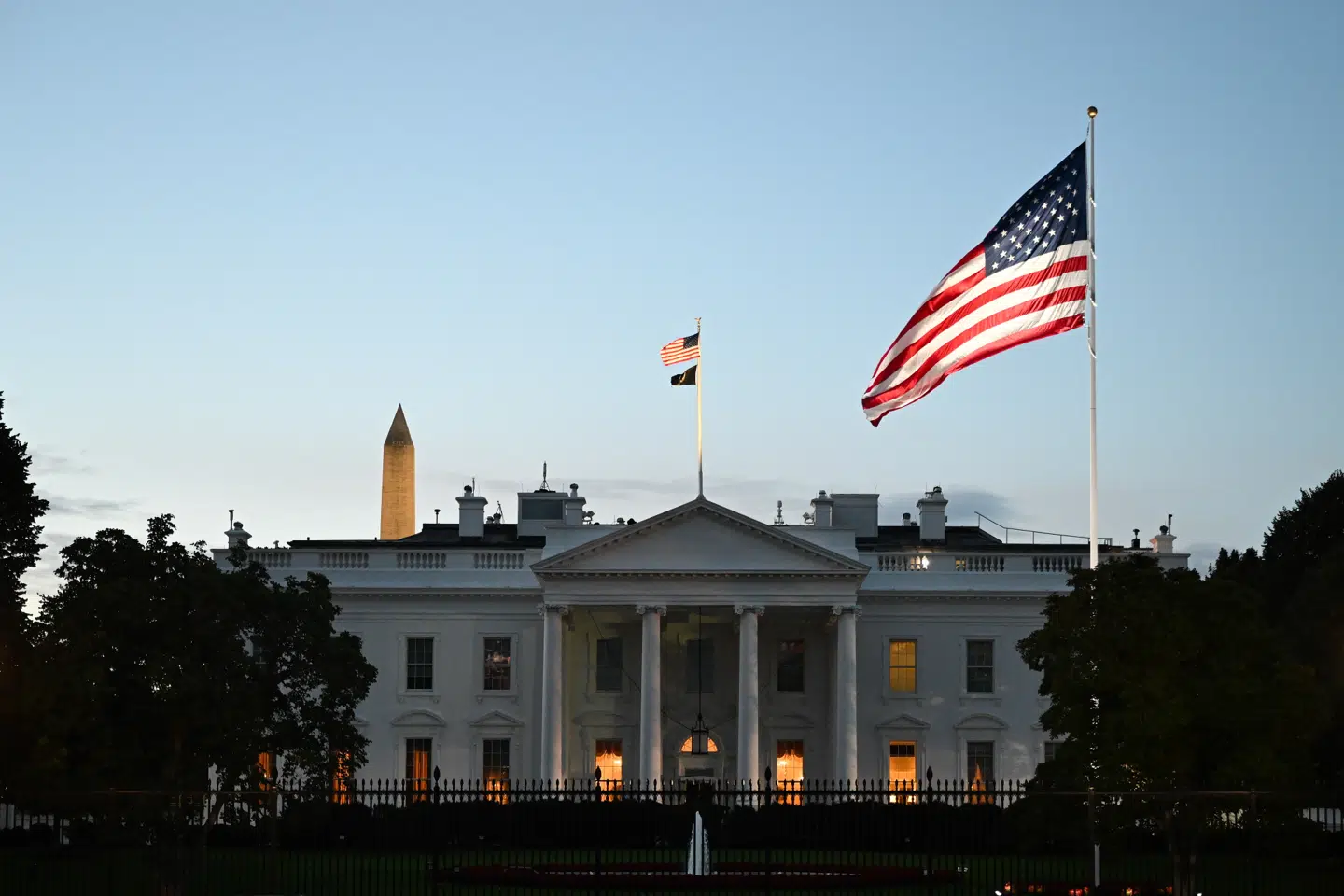 Det Hvide Hus er den amerikanske præsidentbolig.