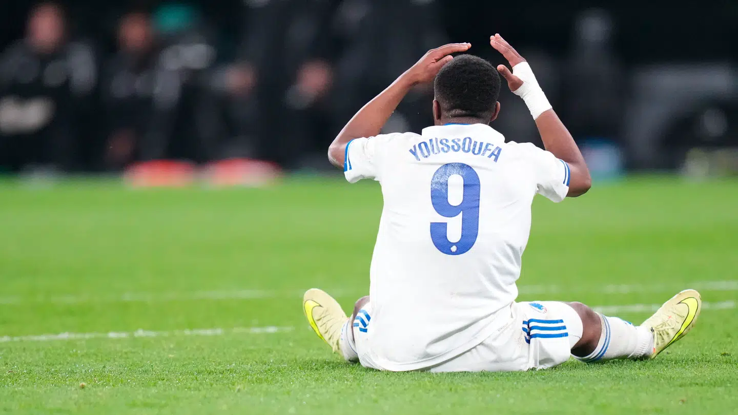 FC Københavns Youssoufa Moukoko under Champions League-kampen mellem FC København og Borussia Dortmund i Parken i København tirsdag den 21. oktober 2025.