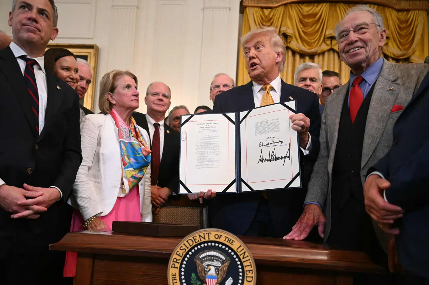 USA's præsident, Donald Trump, skrev i juli under på en lov, der indfører hårdere fængselsstraffe for smugling af fentanyl. (Arkivfoto).